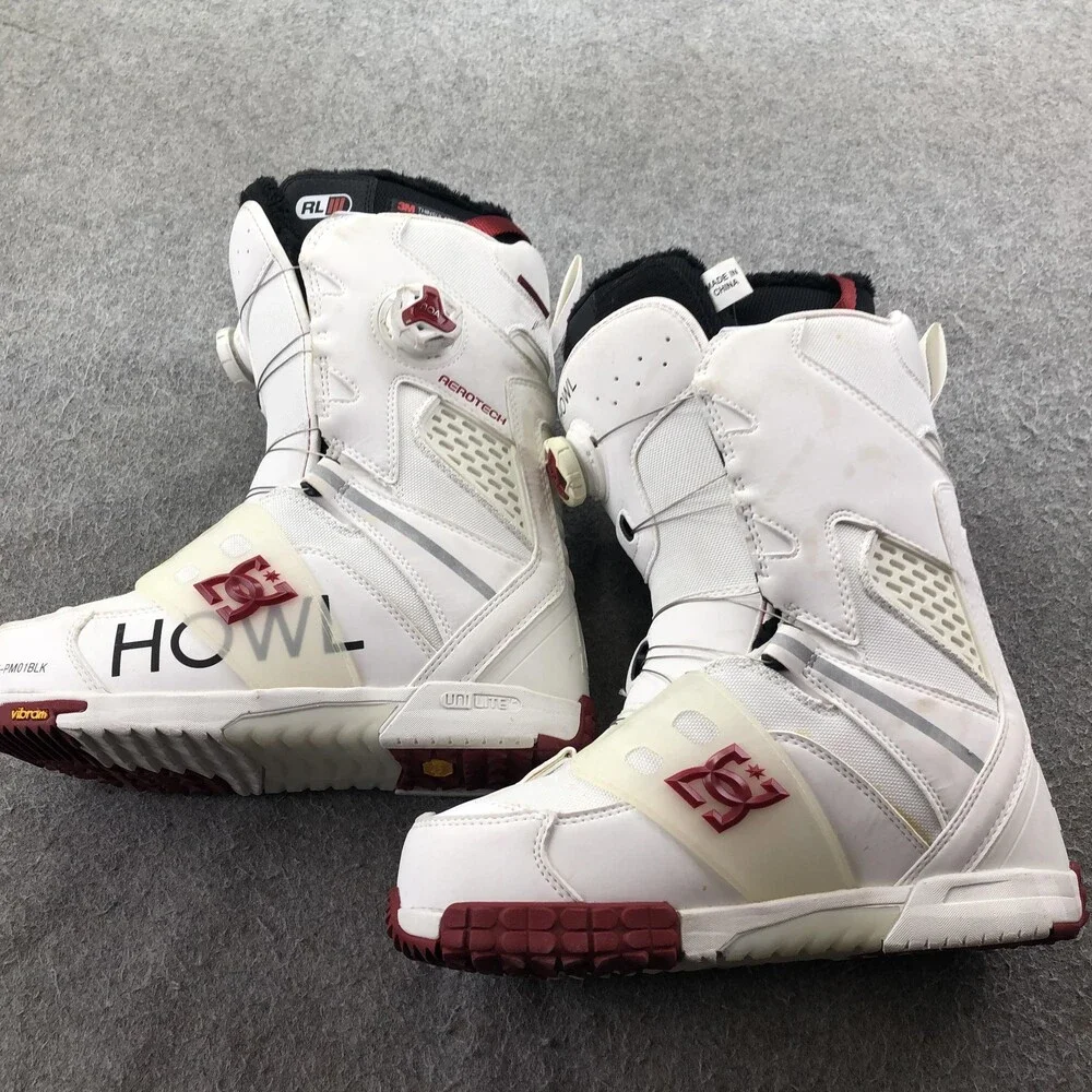 DC Snowboard Boots Mens 7.5 White HOWL BOA Zonal Lacing Vibram UniLite